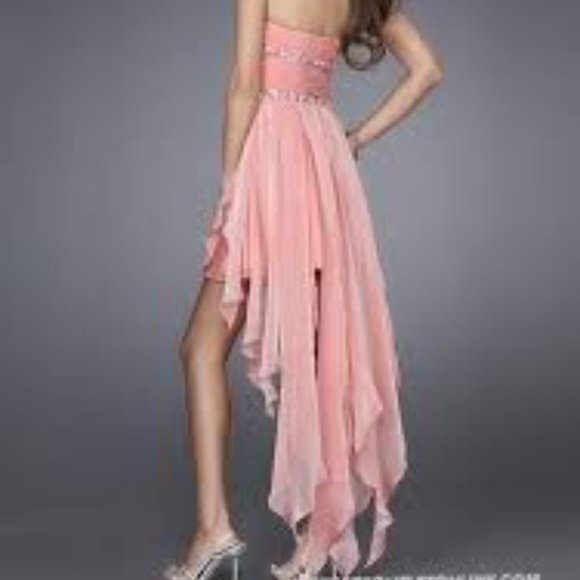 Royal Blue Chiffon High Low Dress Size 10/12 - Picture 2 of 3